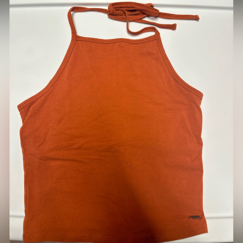 HOLLISTER BURNT ORANGE HALTER TANK